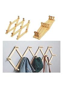 Wooden Wall Hanger, Expandable Coat Rack, Accordion Design, 10 Peg ...