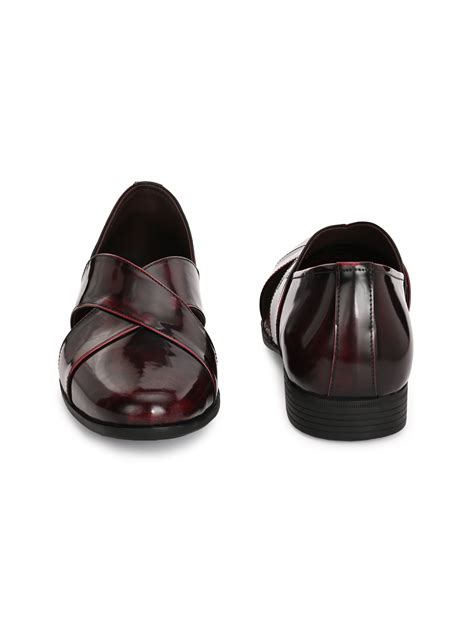 Hitz Men's Cherry Patent Leather Ethnic Shoes – Hitz Shoes Online