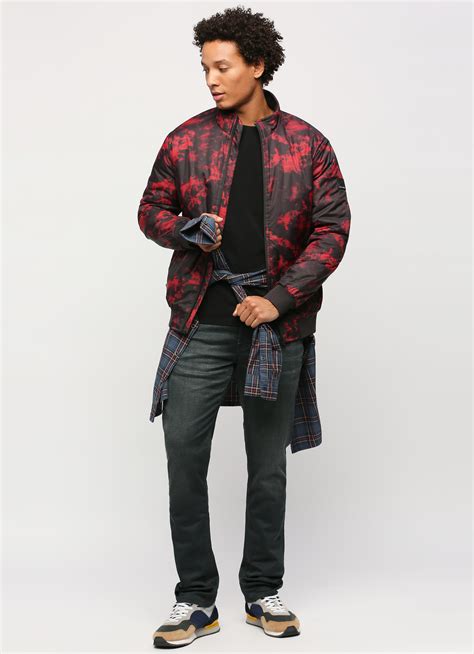 Black All Over Printed Puffer Jacket | Pepe Jeans India
