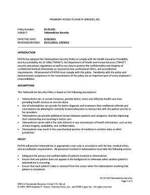 Fillable Online Telemedicine Security - PATHS :: Associate Information ...