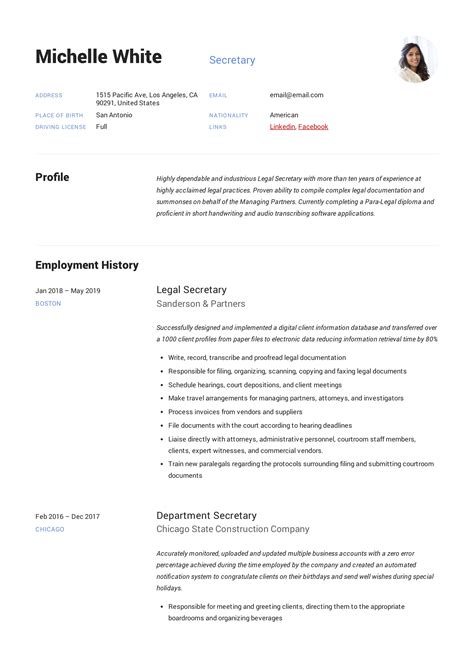 Secretary Resume & Writing Guide | +12 TEMPLATE SAMPLES | PDF
