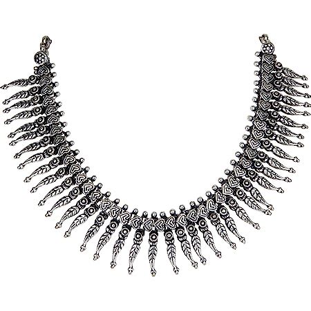 Buy Sasitrends Oxidized German Silver Lakshmi Coin Necklace with ...