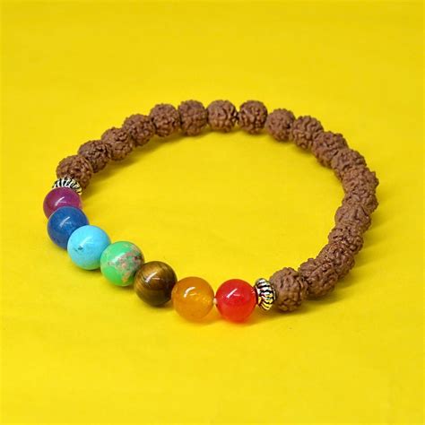 5 Mukhi Rudraksha & 7 Chakra Bracelet (Indonesian) – Seetara