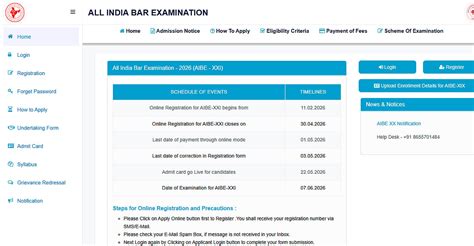 AIBE 21 Registration 2026 Begins Today At allindiabarexamination.com ...