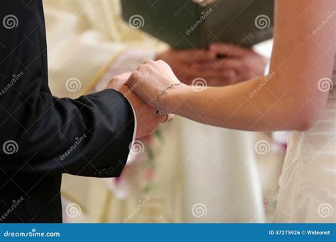 Bride and Groom during the Marriage Oath Stock Photo - Image of pray ...