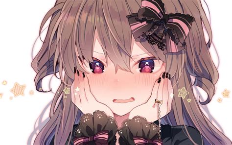 Blushing Anime Girl Wallpaper Girl, Smile, Anime, Headphones, Tears,