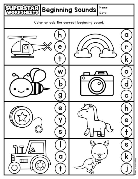 Free Printable Beginning Sounds Worksheets - prntbl ...
