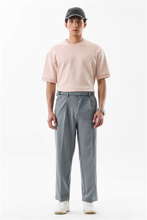 Buy Men's Relaxed Fit Stretch Grey Korean Trousers Online | Snitch – SNITCH