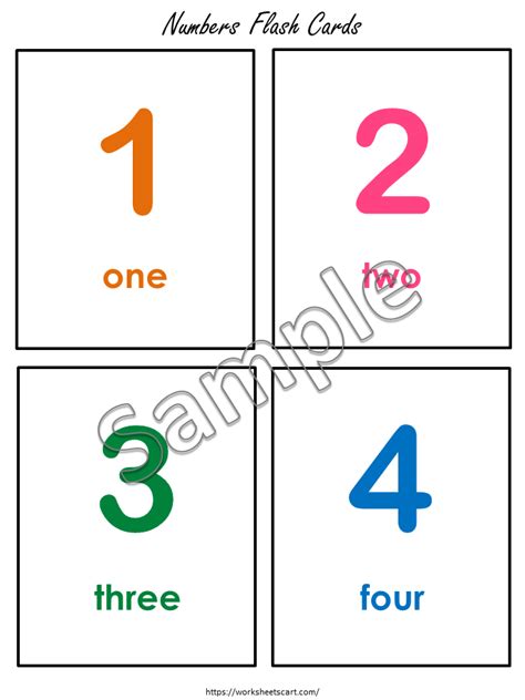 Numbers Flash Cards for Pre K, Number Flashcards for ESL Printable, Nu ...