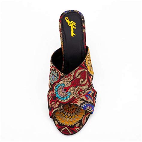 Buy YELLOWSOLES Women's and Girl's Fashion Brocade Heel Sandals (Black ...