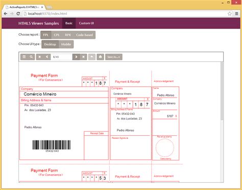 Active Report Viewer 的图像结果
