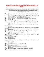 Image result for Fine Dining Service Script