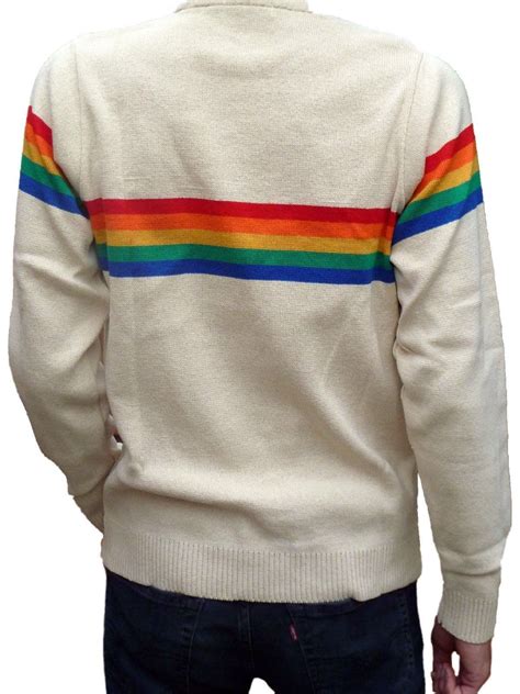 Rainbow - Mens Rainbow Jumper - Cream