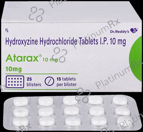 Atarax 10mg Tablet 15s - Save 56% on Substitute Medicine