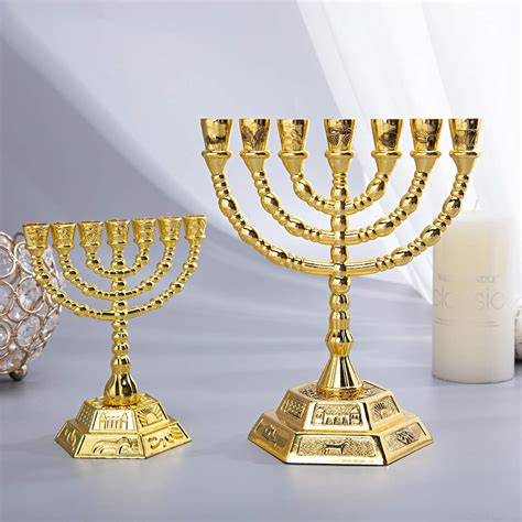 YU FENG 7-Branch Menorah Candle Holder for Shabbat,Tabernacle, Home ...