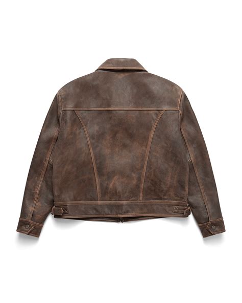 Aged Heavy Wash Leather Jacket – Mutimer