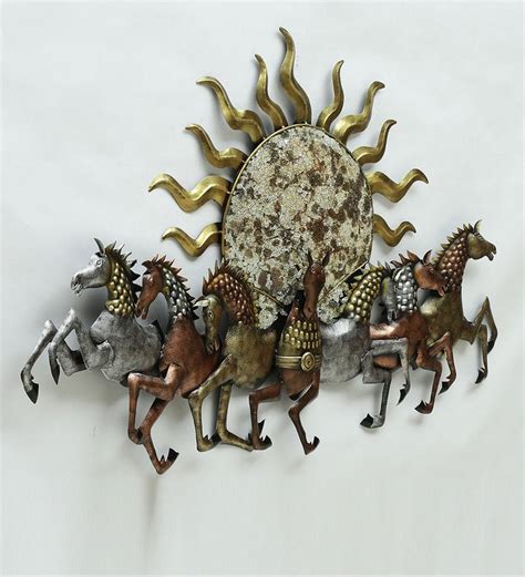 Adore 7 Horse Metal Wall Art lucky vastu running horses – Adore & Décor