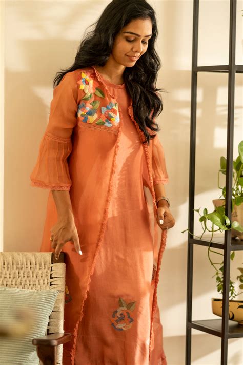 Evelyn Jacket Set - Coral Peach – Issa Studio