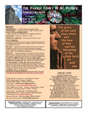 Fillable Online Th P rish F mily of St. P tri k - St. Patrick Church ...