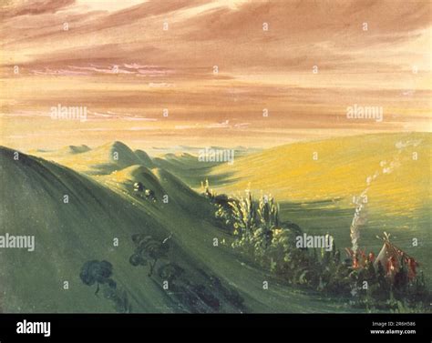 Indians Encamping at Sunset, Upper Missouri. oil on canvas. Date: 1832 ...