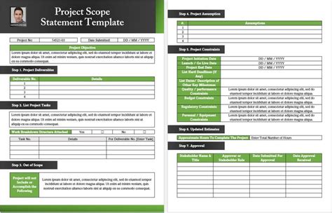 Image result for Project Scope Statement Template Word