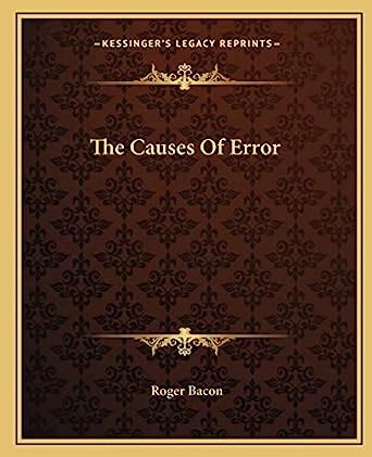Buy The Causes Of Error Book Online at Low Prices in India | The Causes ...