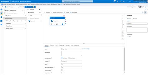 Create Azure Data/Factory 的图像结果