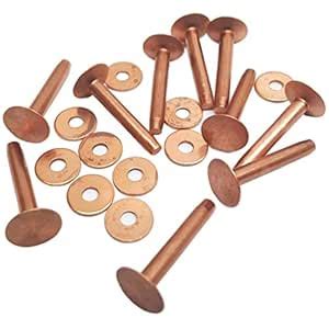 10 Pack #8 Solid Copper Rivets and Burrs - 20 Piece Total - Leather ...