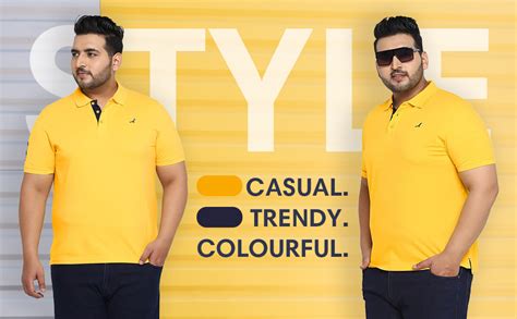 AMERICAN CREW Cotton Blend Polo Collar Regular Fit T-Shirt For Plus ...