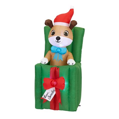 Gemmy 5-ft Animatronic Lighted Dog Christmas Inflatable at Lowes.com