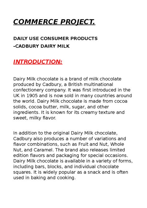 Commerce Project DAILY USE CONSUMER PRODUCTS - COMMERCE PROJECT. DAILY ...
