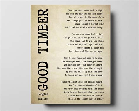 Good Timber Poem by Douglas Malloch Printable 8X10 11x14 - Etsy