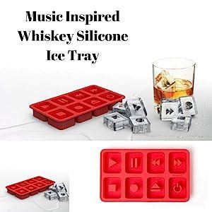 Buy CONNECTWIDE® Music Inspired Whiskey Silicone Ice Tray Cube Mold ...