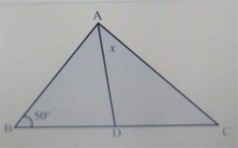 In the diagram given that BD = DC =AD. The value of x in given figure ...