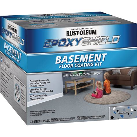Rust-Oleum Epoxyshield 120 Oz. Satin Gray Basement Floor Coating Kit ...