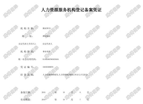 深圳人力资源服务登记备案办理流程和需准备的材料_机构