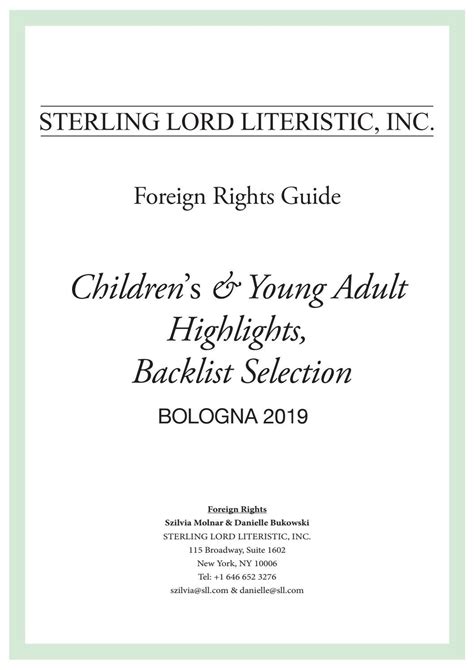 SLL Bologna Children's Rights Guide 2019 by Sterling Lord Literistic ...