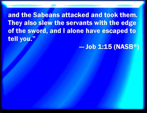 Job 1:15 And the Sabeans fell on them, and took them away; yes, they ...