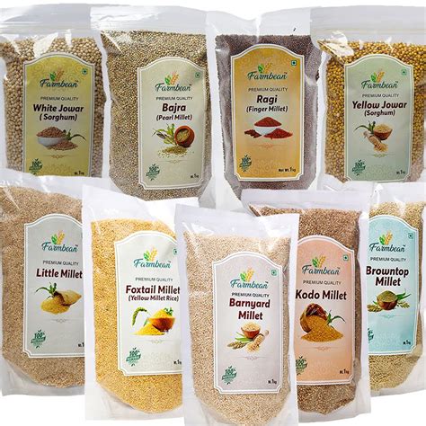 Farmbean 9 KG Combo | Foxtail | Kodo | Little | Barnyard | Browntop ...