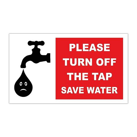 SIGN EVER Turn Off The Tap Save Water Sign Boards for School Office ...