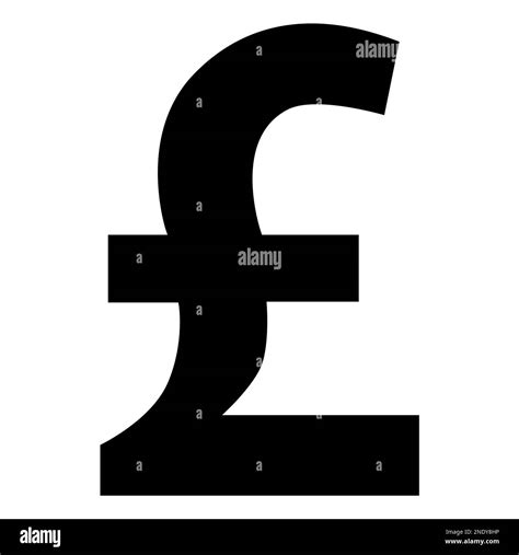 Great Britain pound GBP currency sign silhouette in front view isolated on white background ...