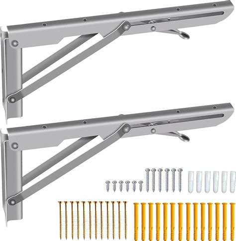 Buy 12" Folding Shelf Brackets, 2 Pack of Folding Wall Mounted Shelf ...