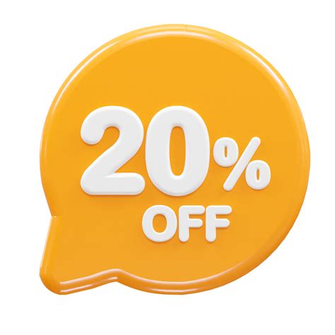 20 percent off text effect 3d rendering illustration 29730492 PNG