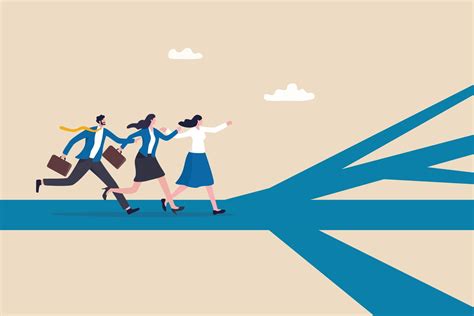 Career path, work opportunity or choices, choosing the right path, business challenge or ...