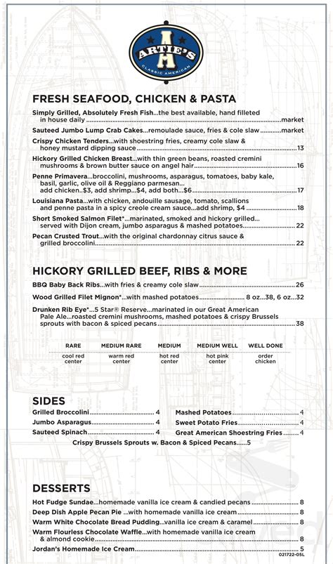 Artie's menus in Fairfax, Virginia, United States