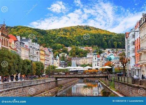Karlovy Vary (Karlsbad) at Sunny Day Editorial Stock Photo - Image of ...