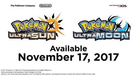 Pokemon Ultra Sun and Pokemon Ultra Moon announced for 3DS