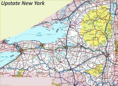 New York State Map With Cities And Towns