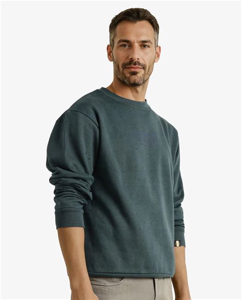 Rare Rabbit Men Tamar Dark Green Full Sleeve Crew Neck Plain Sweatshir
