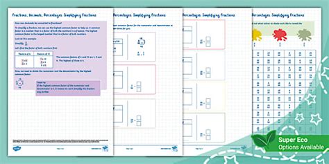 Fractions, Decimals, Percentages: Simplifying Fractions